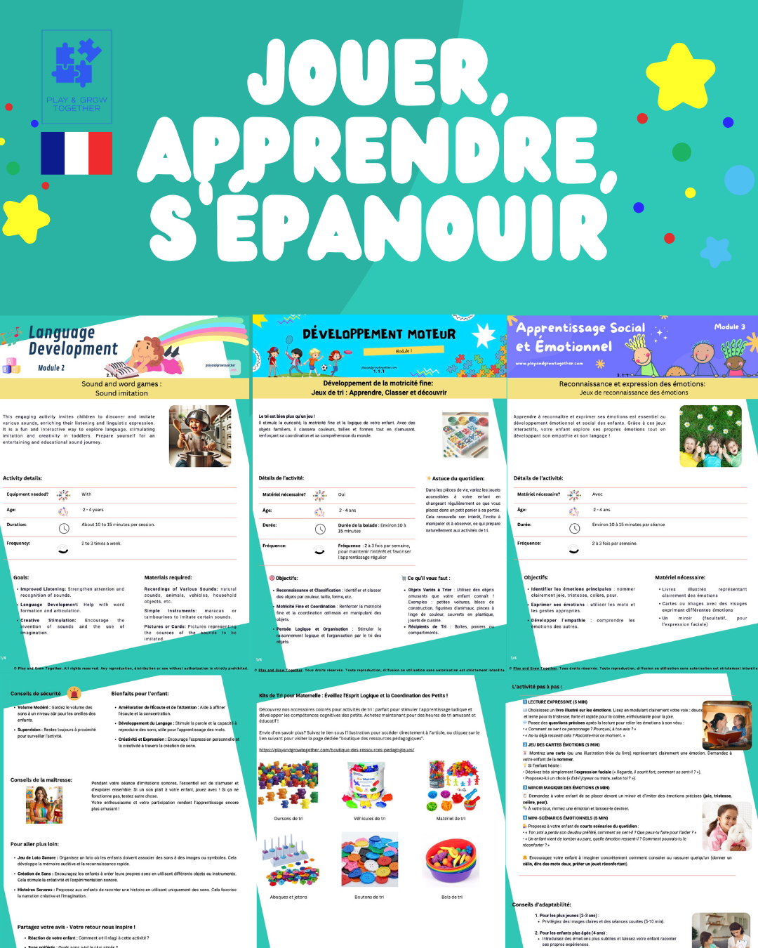 Pack Complet – Play and Grow Together (2–4 ans) – Français